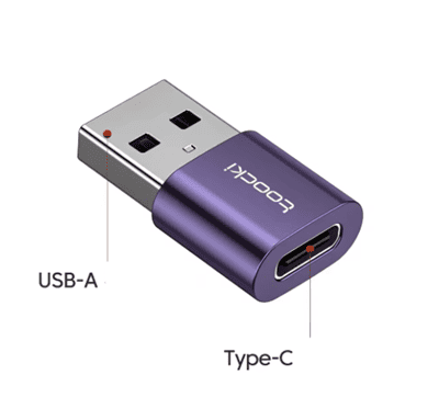 ADAPTADOR USB-A MACHO A TIPO C HEMBRA TOOCKI TZJTCA-XY05