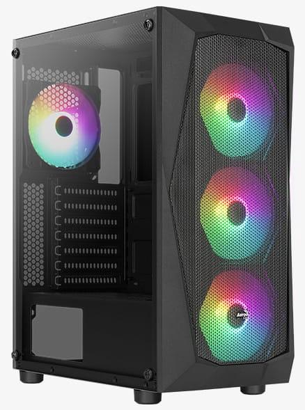 CASE GAMING RGB AEROCOOL FALCON G-BK-V2 MID TOWER FAN 4 INCLUIDOS