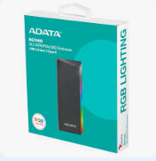 Enclosure ADATA EC700G - USB 3.2 - PCIe/SATA 3 - SSD/M.2 - RGB - Negro