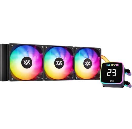 Enfriamiento liquido XYZ Aquapulse Fusion 360mm - XYZ-SA-846 LGA 115X/1366/2011/1700/1200/1851, AM4 y AM5, pantalla LCD, manguera ARGB.