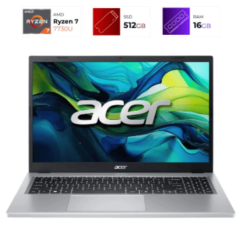 Laptop Acer Aspire Go 15 -RYZEN 7 7730U - 16GB DDR4 - SSD 512 - W11H - Pure Silver - NX-JJHAA.003