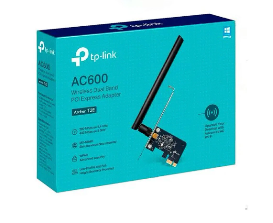 TARJETA DE RED TP LINK ARCHER T2E AC600 PCI-E WI-FI 5 DUAL BAND 2.4 GHZ 5 GHZ
NEGRO