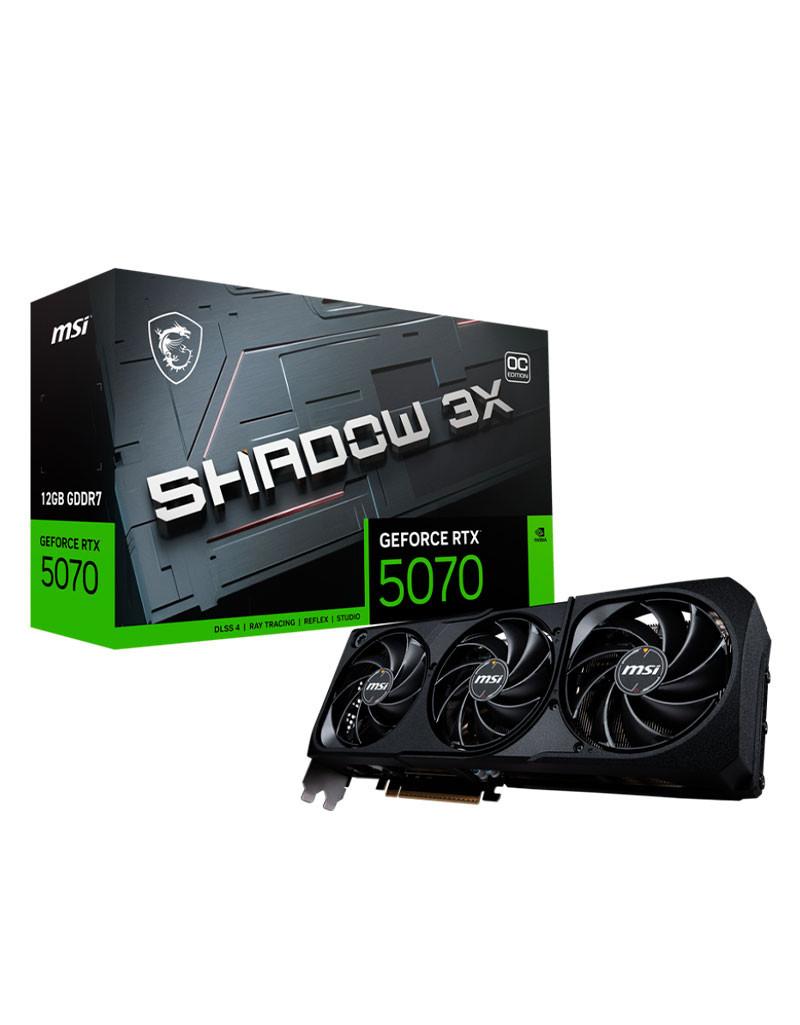 TARJETA DE VIDEO MSI NVIDIA GEFORCE RTX 5070 12GB SHADOW 3X OC-NETRO- 912-V532-008