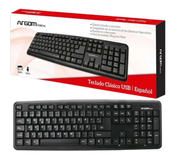 TECLADO CLASICO EN ESPAÑOL USB ARG-KB-7414
